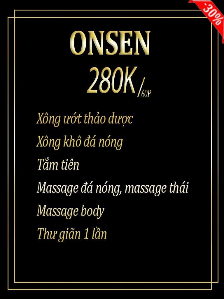 Bảng giá ONSEN massage Royal